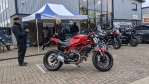 PECAM recruitment stand at Sycamore Motorrad, Peterborough